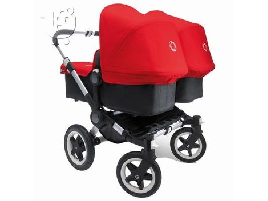 PoulaTo: Bugaboo Donkey Twin Επεκτάσιμη Silver Πλήρης Καροτσάκι